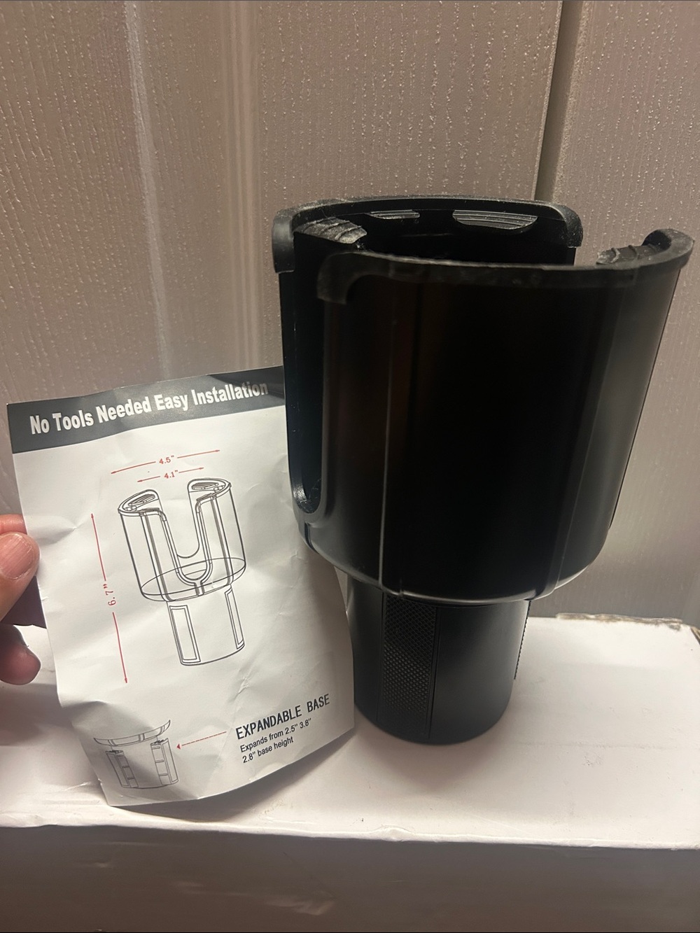 Universal Black Expandable Car Cup Holder Insert